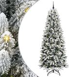 vidaXL Sapin de Noël artificiel Blanc 240 cm PVC et plastique et acier et PE