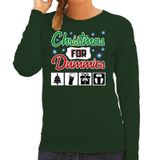 Bellatio Decorations Foute Kersttrui Christmas for dummies groen voor dames XS