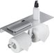 Unyqoos® Dubbele toiletrolhouder met ruime plank, argent