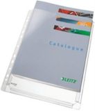 Leitz Maxi brochurehoes sterk multiperforatie met zijplooien opening boven A4 5 stuks transparant