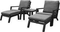 AVH-Collectie Malaga lounge balkonset 5 delig antraciet aluminium