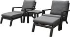 AVH-Collectie Malaga lounge balkonset 5 delig antraciet aluminium