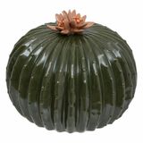 Atmosphera Decoratie cactus - groen - 1x - keramiek - bol Cactus - D17 x H15 cm - tafeldecoratie - Beeldje