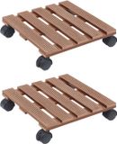 vidaXL Plantentrolleys - 2 stuks - 30x30x7,5 cm - Bruin