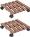 vidaXL Plantentrolleys - 2 stuks - 30x30x7,5 cm - Bruin