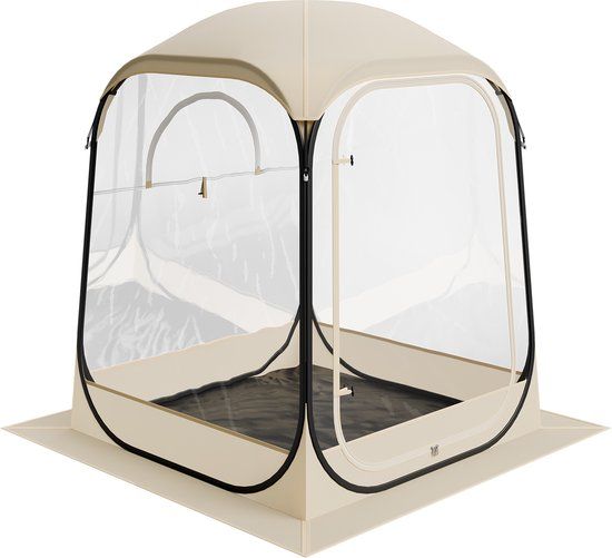 VEVOR Transparante tent, 127x127x170 cm, Pop-up tent voor 1-2 personen, sporttent met grondmat en bovenzeil, buitenbubbeltent, kampeerschuilplaats voor evenementen, vissen, feesten