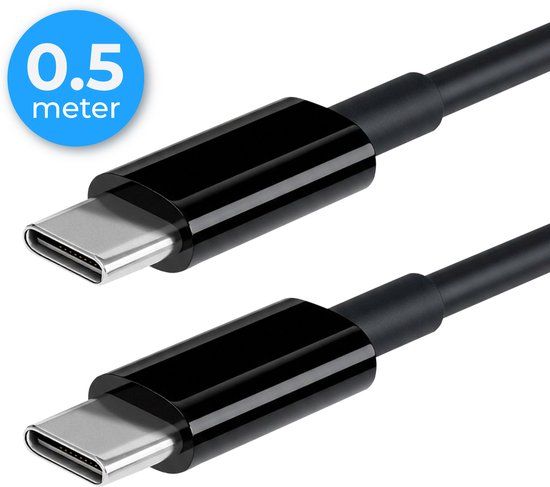 Nuvance USB-C Kabel - 0.5 Meter - Zwart