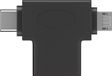 Goobay USB C Multiport T adapter met USB A en USB Micro B - Zwart