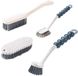 Set de 4 brosses de nettoyage - brosse à vaisselle, brosse à poêles en fil d'acier, brosse à récurer en acier, brosse de récurage flexible pour vaisselle et nettoyage de plaques de cuisson