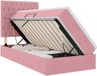 vidaXL Bed met opbergruimte en matras, hoofdeinde, roze, 90 x 200 cm, fluweel