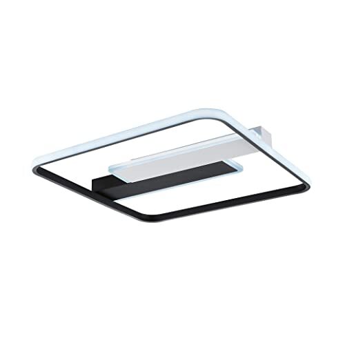 Fischer & Honsel | Plafondlamp, Blithe | wit| zandzwart| L: 50,00 cm, B: 50,00 cm| Uitl. plafond: 6,50 cm| 3-traps dimmer (Ü. Wandschakelaar) | 1x LED 37,0 Watt 2700 | 4300 lm| 21310