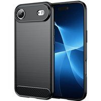 Apple iPhone Air Coque Housse Étui Silicone Gel Carbone + Verre Trempé - Noir