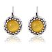 Deja Jewels Lookinggoodtoday Ronde zilver dames oorbellen oorhangers met gele opaal