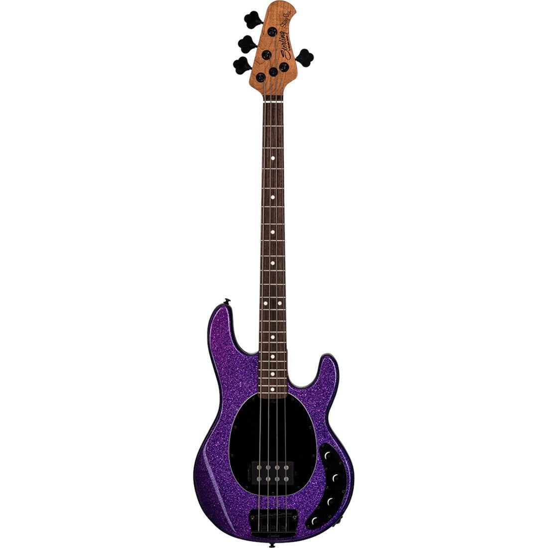 Sterling by Music Man StingRay Ray34 Purple Sparkle Electric Bass Guitar with Deluxe Gigbag
