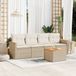 Maison Exclusive - Ensemble de meubles de jardin 5 pièces avec canapé et coussins, beige, en polyrotin