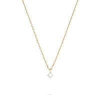 Tamaris Halsketting met fonkelende hanger van roestvrij staal, IP goud, ankerketting, verstelbaar tot 43 cm, waterdicht en huidvriendelijk