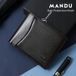 Portefeuille pour hommes en cuir véritable - Compact - Noir - Protection RFID - Sans fermeture - En coffret cadeau