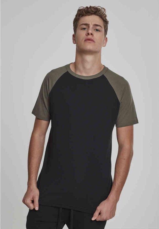 Urban Classics Raglan Contrast Men's T-shirt - Black - 4XL