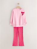 Next - Meisjes - Set van sweatshirt en legging met flared pijpen - Roze