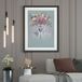 Femme Fleurs Affiche / Poster - 60x80 Cm - Bordure Noire Et Blanche