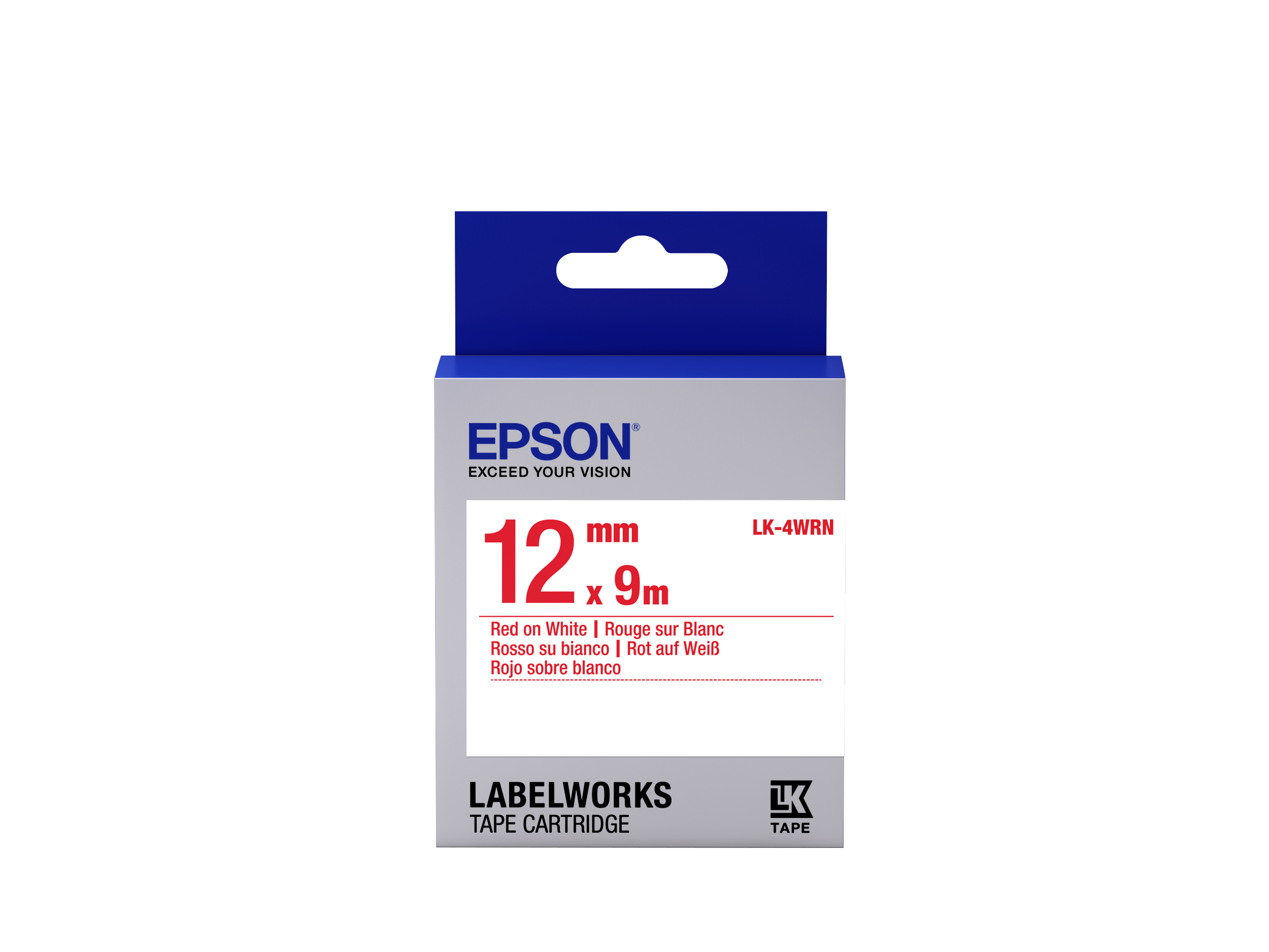 Epson LK-4WRN Label Tape - Red/White - 12mm x 9m