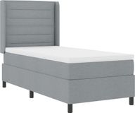 vidaXL LED Boxspringbed met Matras, Lichtgrijs, 100 x 200 cm, Stof