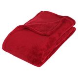 Atmosphera Fleece deken of plaid harig - rood - 130 x 180 cm - polyester