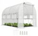 Serre en serre van folie - 2,95 x 2 x 2 meter - 6 opklapbare ramen - Deur met rits - Verzinkt stalen frame - PE-afdekking - Wit