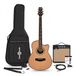 Gear4music Roundback Elektro-akoestische Gitaar + 15 W Versterkerpakket, Naturel