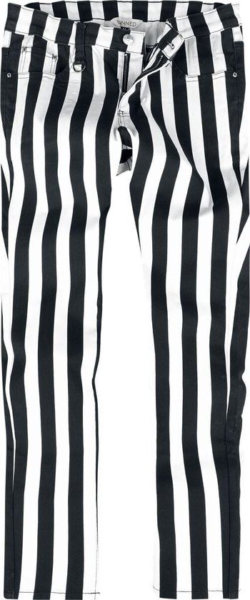 Banned Gestreepte Heren Stoffen broek - zwart/wit - M