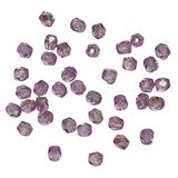 Rayher 14200820 Glas geslepen parels, Amethist, 4 mm, 100 stuks, Iriserend
