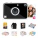 KODAK Printomatic+ 10 MP instantcamera-cadeauset met etui, 20 stuks Zink 2×3" papier, album, stickers en stiften – zwart