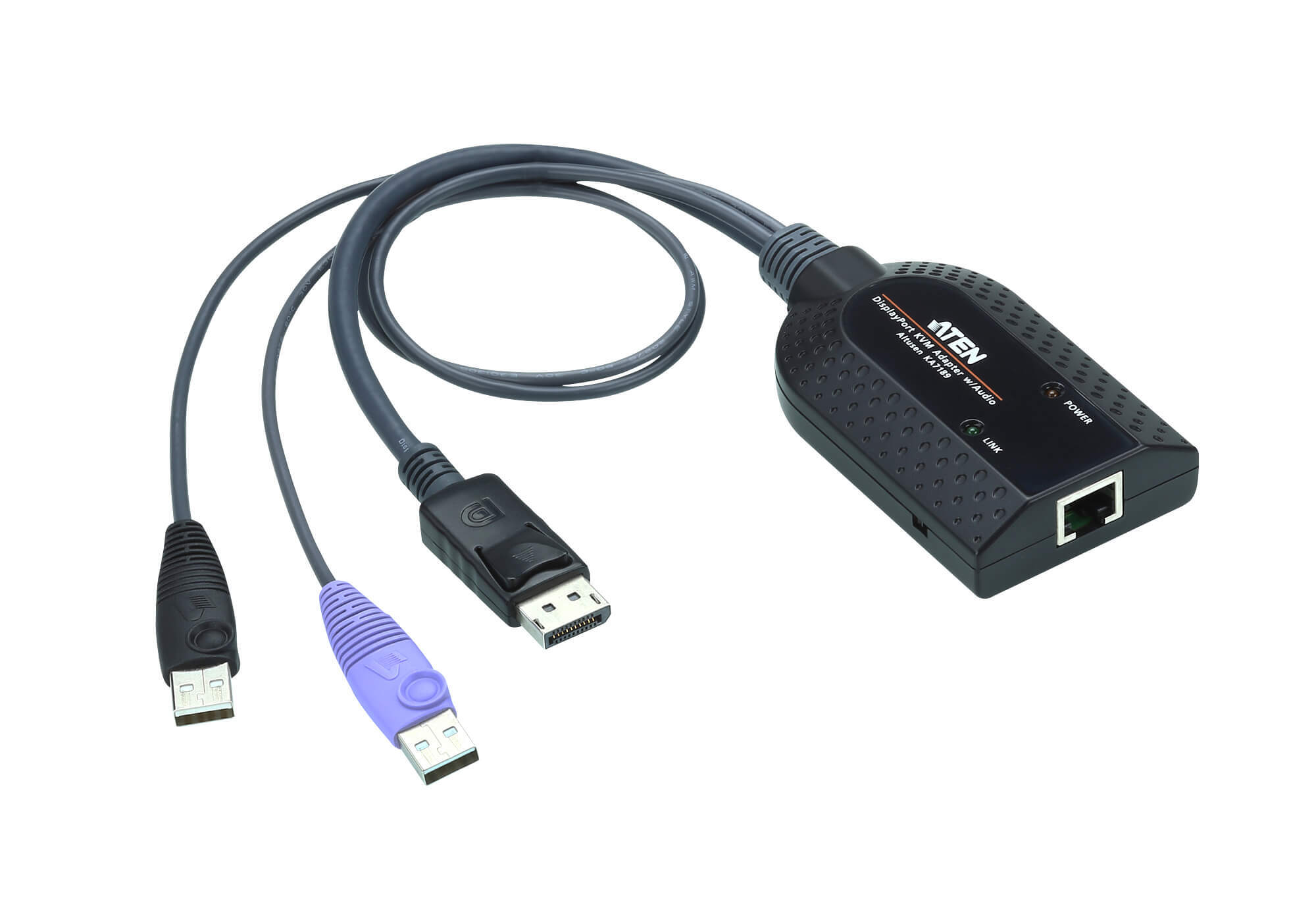 ATEN USB DisplayPort Virtual Media KVM-adapter (ondersteuning Smartcardlezer en Audio de-embedder)