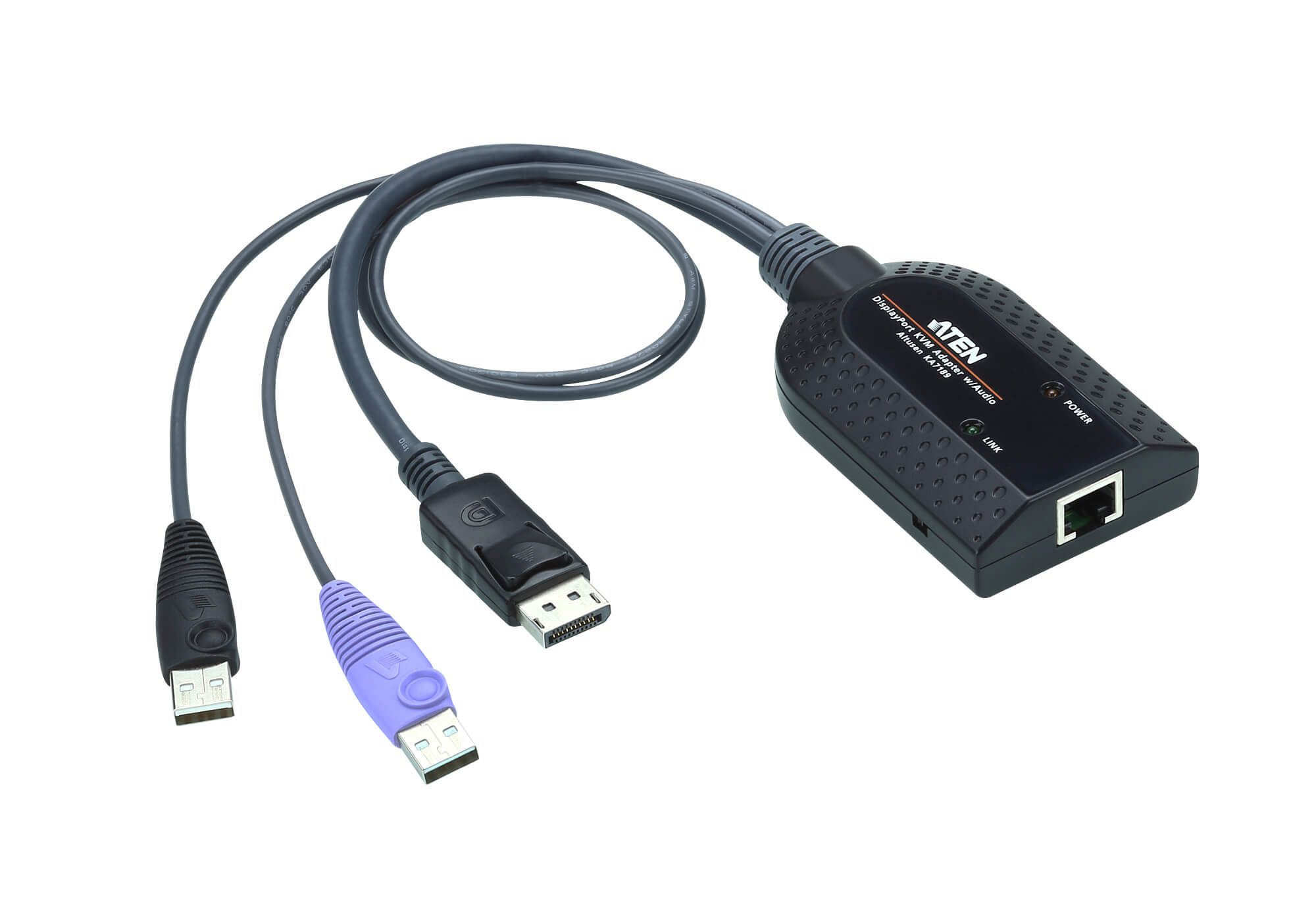 ATEN KA7189-AX USB DisplayPort Virtual Media KVM-adapter - 0,5 m - Zwart