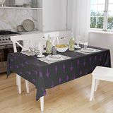 Bonamaison Tafelkleed, Anti-Mold, Sneldrogend, Waterdicht, 100% Polyester Tafellaken, Paars, zwart, 140 x 160 Cm