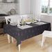 Bonamaison Tafelkleed, Anti-Mold, Sneldrogend, Waterdicht, 100% Polyester Tafellaken, Paars, zwart, 140 x 160 Cm