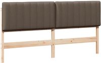 vidaXL - Gestoffeerd hoofdbord - Bruin en Taupe - 180 cm - Massief grenenhout
