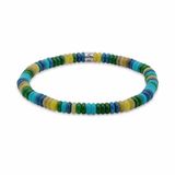 Frank 1967 7FB-0808 Kralen Herenarmband Lichtblauw/Donkergroen/Geel