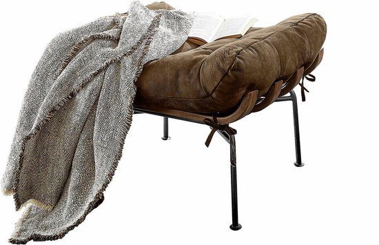 LOBERON Footstool Horraine bruin/grijs