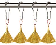 Crochets de rideau de douche - Anneaux en acier avec pendentif Feng Shui - 12 pièces