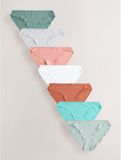 Next - Dames - Set van 7 hoog uitgesneden slips met hoog katoenpercentage - Blauw
