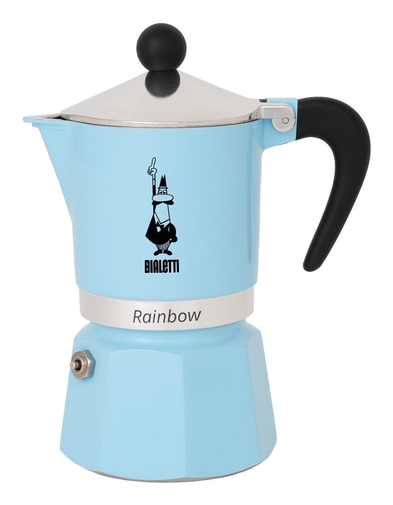 Bialetti Rainbow Azzurro Percolator 300ml - 6 kops - Lichtblauw