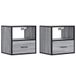 vidaXL Tables de chevet - 2 pièces - Mural - 40x31x39,5cm - Chêne Sonoma Gris