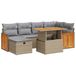 vidaXL 8-delige Loungeset met kussens, polyrattan, beige