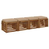 vidaXL - 4-Piece - Zitkussens - SOEST - 4 - st - 100% - Polyester - Zand
