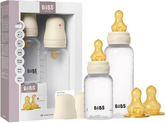 Bibs Grow and Flow Flessenset - 150 ml/270 ml - Latex - Ivory