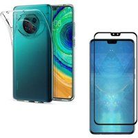Phonillico® Hoesje voor Huawei MATE 30 + gehard glas zwarte rand