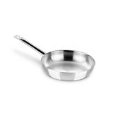 BRA Professionele koekenpan, 30 cm, roestvrij staal 18-10, drievoudige bodem diffuser zonder antiaanbaklaag, volledig inductiebodem, ergonomische handgreep van roestvrij staal