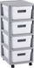 Curver Infinity Ladesysteem - 4 lades van 11L - met wieltjes - 36x30×66 cm - Wit