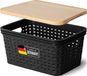 Novaliv Opbergdoos met Houten Deksel Mini 2L - Zwart